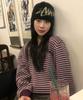 CGP (Women) Striped V-Neck Knit - Purple