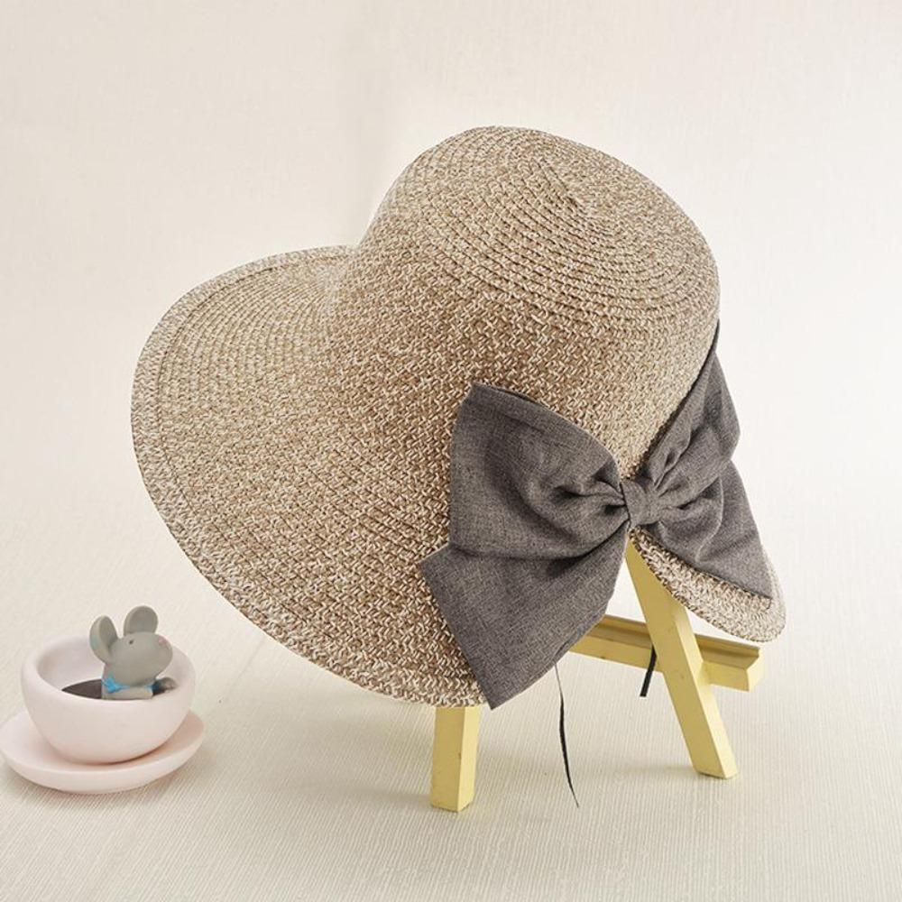Foldable Women Sun Hat Wide Brim Women's Straw Panama Hat Summer Beach Sun Hat  For Women Outdoor