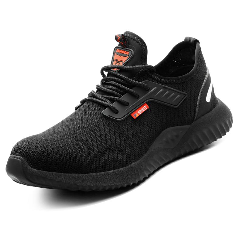 

Защитная обувь мужская, противоударная и противопрокольная, со стальным носком, дышащая, легкая, рабочая обувь 40 чёрный