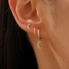 3pcs Set Personality Trendy Copper Plating 14K Gold Geometric Circle Star Moon Tassel Hoop Earrings for Women Jewelry Sets Gift