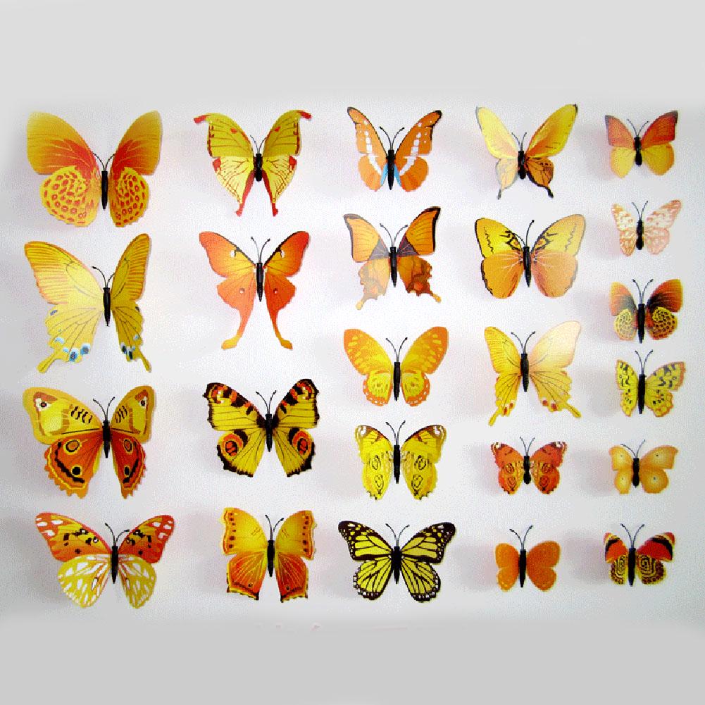 12pcs PVC Butterfly Wall Stickers Wedding Party Butterflies Room Decoration