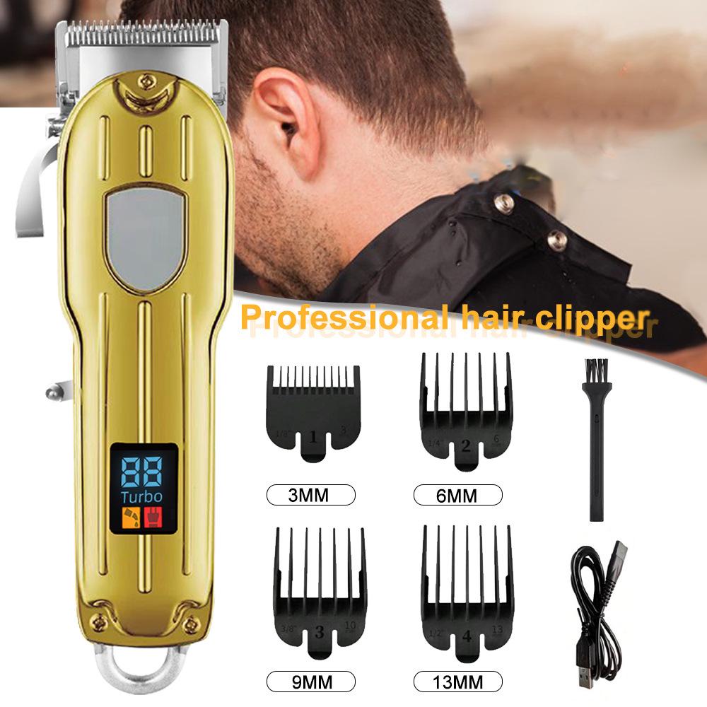 High-Power Men's Full Metal Electric Hair Clipper & Trimmer - Ideal for Home & Barber Use, Also for Pet Grooming