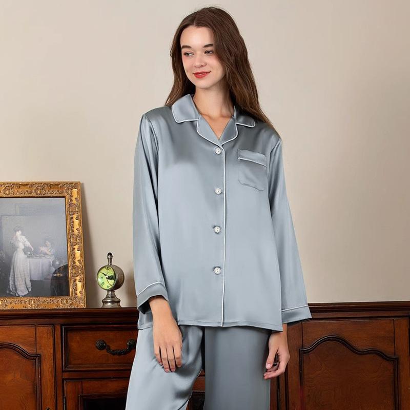 High-End Simple Casual Pajamas Women'S Spring And Summer Long-Sleeved Loungewear Two-Piece Set