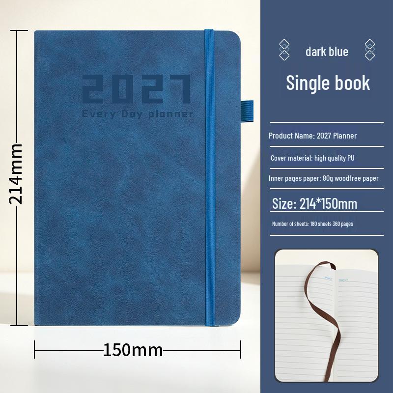 2027 Daily Planner: One Page Per Day, Premium Office Record Book with Chinese Inner Pages