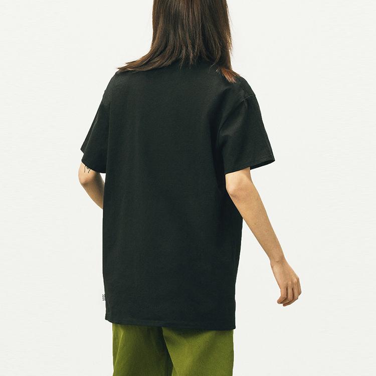 Vans 3D Pocket Printed Casual Short Sleeve T-Shirt Women Tops Black VN0A5F1YBLK