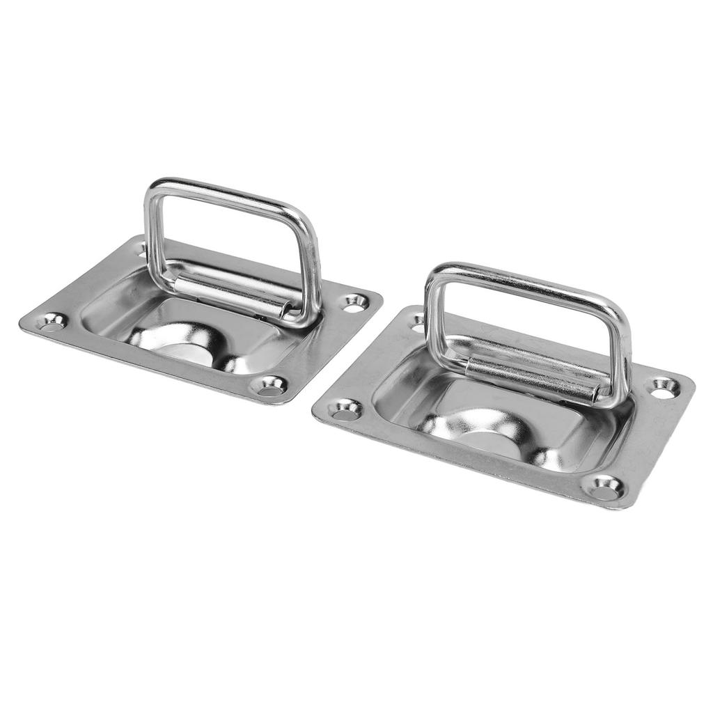 76 X 57mm 2PCS Flush Lift Pull Ring Handle 304 Stainless Steel Durable Flush Mount Recessed Pull Handle