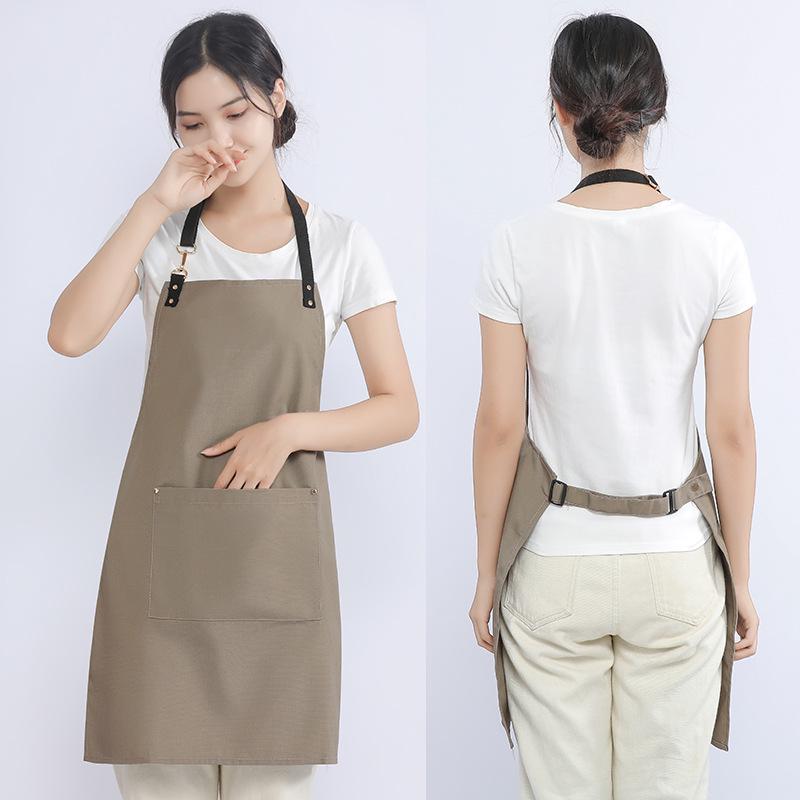 Women's Canvas Work Apron - Waitress, Baking, Milk Tea Shop Style