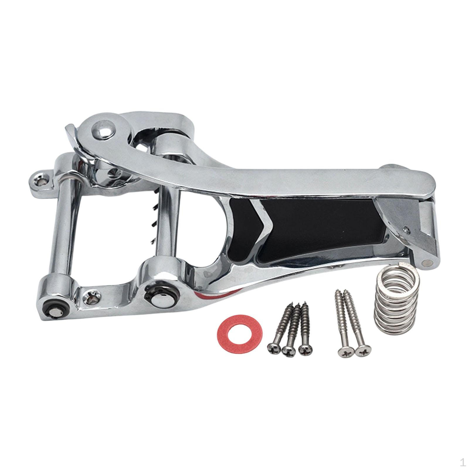 

Archtop Tailpiece, Large Oscillating Rod, String Pull Board, Guitar Tremolo Unit for срібний