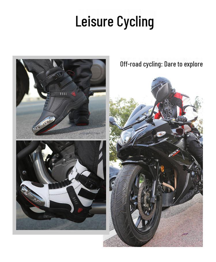 Stivali da Moto da Corsa a Nove Nuclei: Scarpe da equitazione antiscivolo da uomo e da donna per touring e fuoristrada.