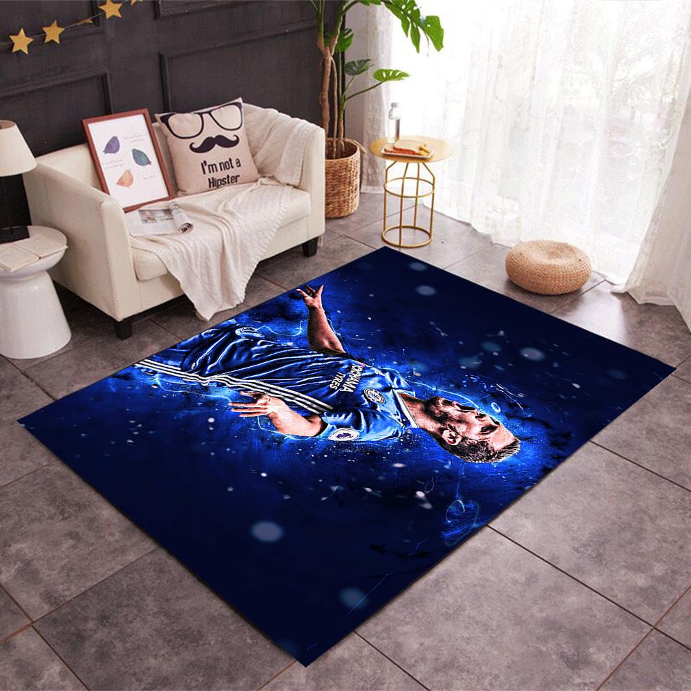 Blue Energy Soccer Player Area Rug Design for Outdoor Bedrooms Decorate room Dining Room Antislip Carpet Anime Office Decor Spiritual Gift