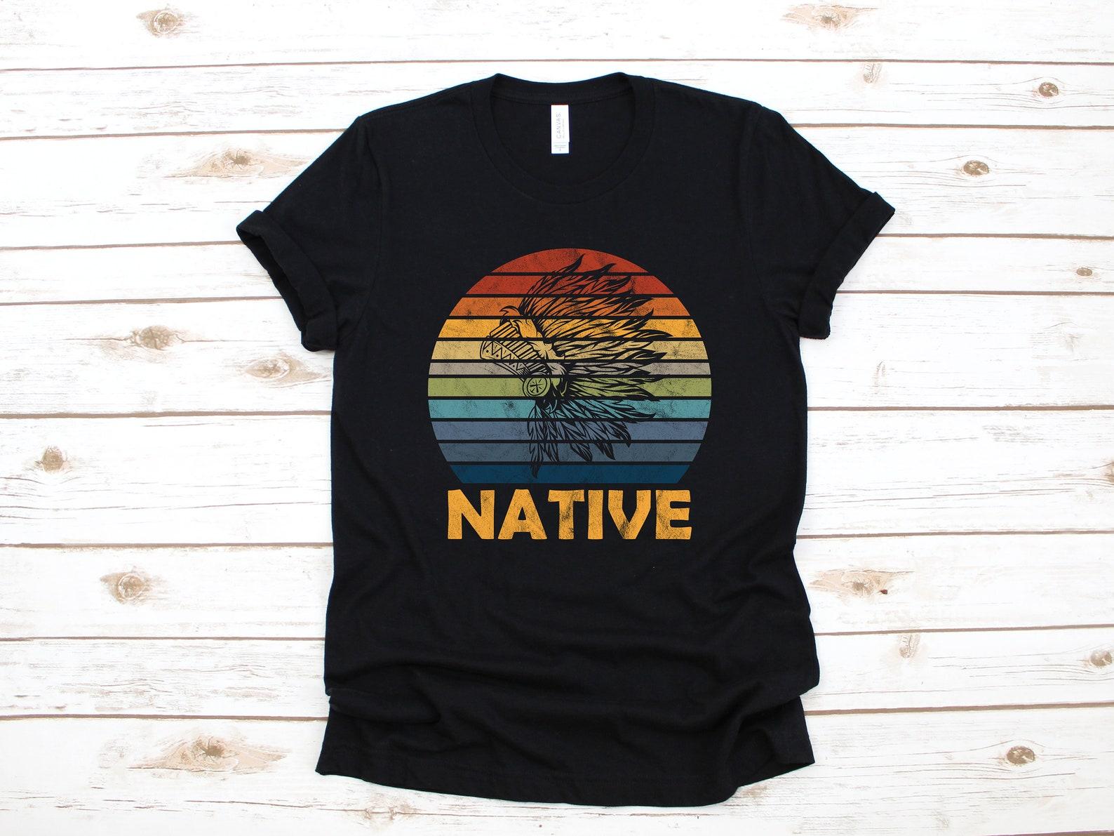 Retro Native American Shirt, Native American T-Shirt, Indigenous Tank Top, T-shirt,T-shirt, T-shirt S