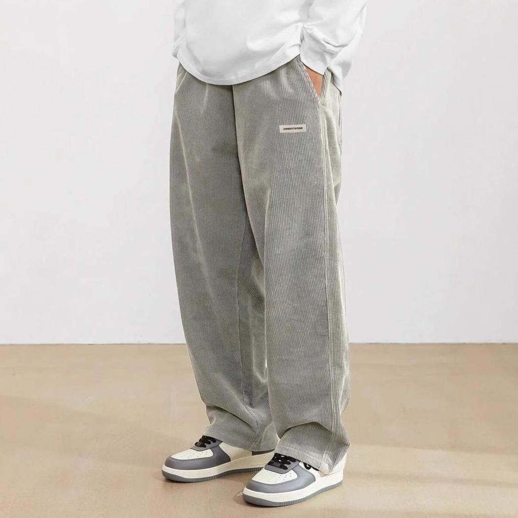 Men's Japanese Style Wide-Leg Cargo Pants - Autumn/Winter Casual Trousers