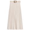 Zaprha 2025 Autumn New With Belt Suede Effect Pleated Midi Skirt High Sense 3046252