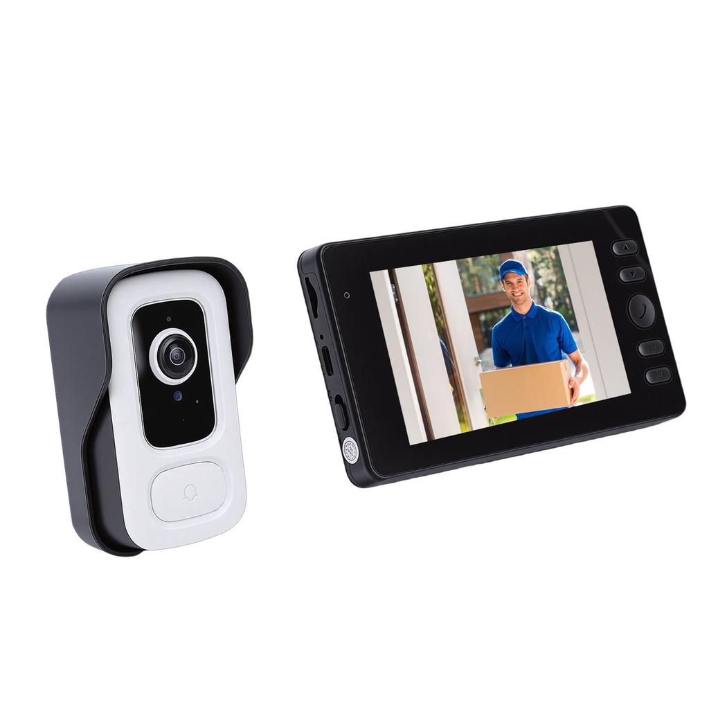 Wireless Video Doorbell Intercom System 1080P 110 degrees Wide Angle Lens Smart WiFi Video Doorbell with 4.3 Inch