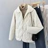 Autumn Winter Short Cotton Coat Women Rhomb Light Casual Down Cotton Jacket Big Pocket Warm Female Outwear