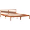 VidaXL Cadre de Lit, Lit Double avec Sommier à Lattes, Lit Adulte, Meuble de Chambre à Coucher, Moderne, Cire Marron 160x200 844147