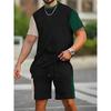 Neues Herren-T-Shirt und Shorts Set in Übergröße Sommer Lässig Täglich Herren Kurzarm Oberteil Urbane Streetwear Herren Mode T-Shirt Shorts