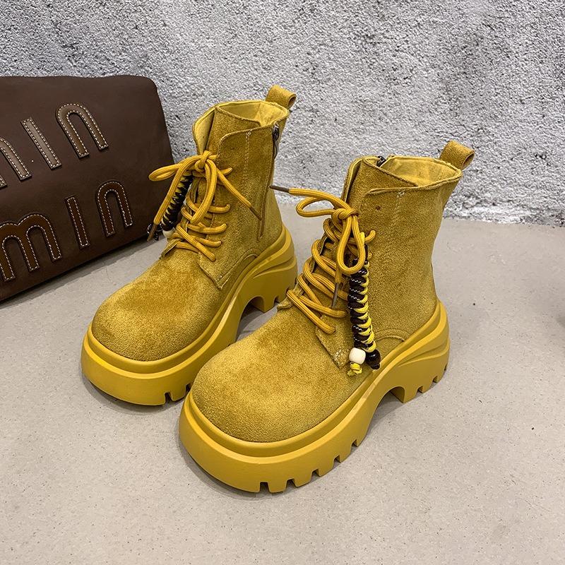 thick-soled Martin boots women's new autumn retro short single boots heightening casual versatile boots