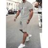 2025 Summer New Men's Suit Casual Fashion Men's and Women's Printed T-shirt Street Hip Hop Short Sleeve Shorts Men's Clothing