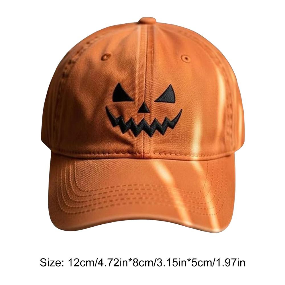 Hot Halloween Pumpkin Face Baseball Cap Embroidery Pumpkin Ghost Baseball Hat for Men Women Outdoor Activities Fishing Camping