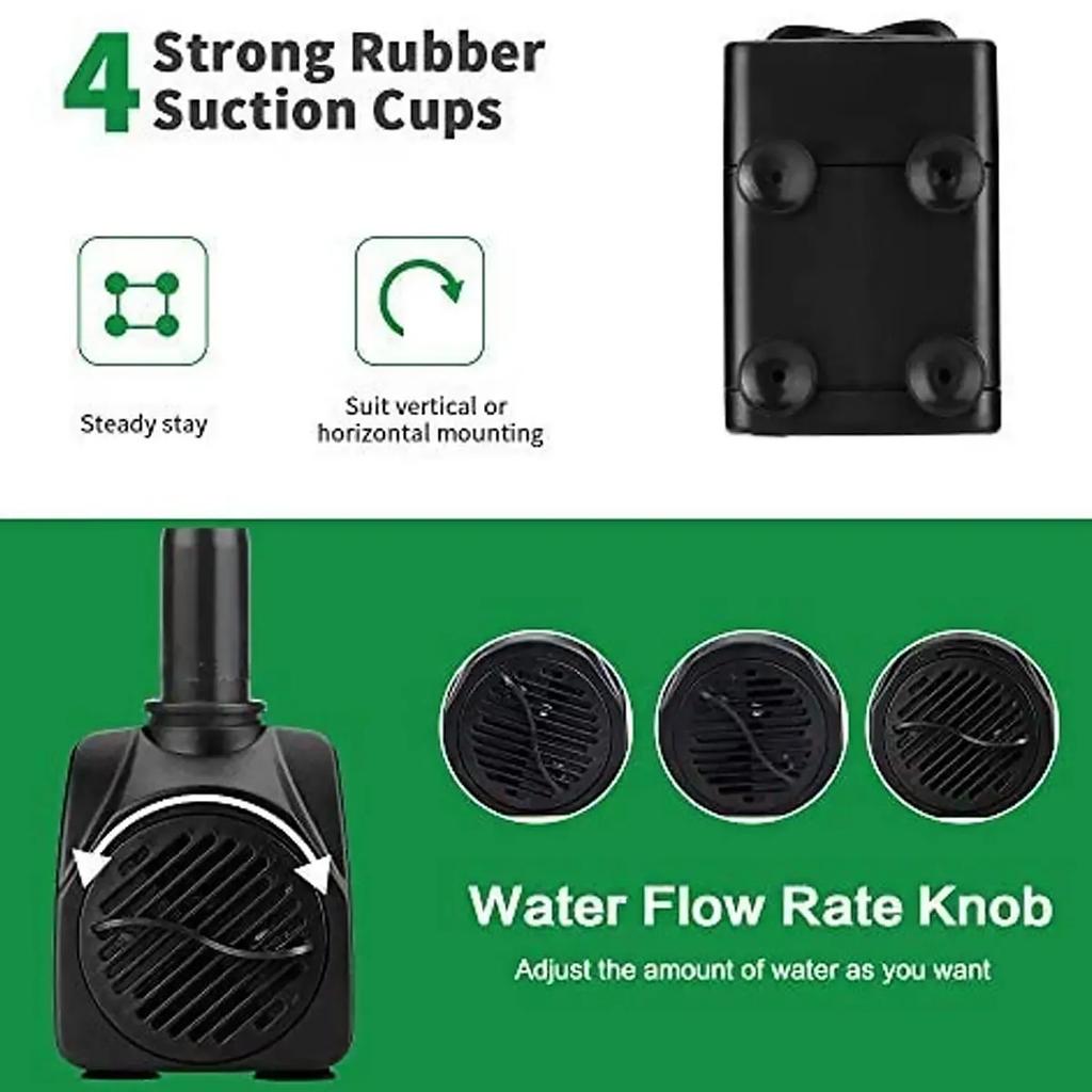 AC 220V 5/8/10/15/25W 1800L/H Portable Mini Brushless Motor Ultra-quiet Submersible Water Pump with Led Light Aquarium Fountains