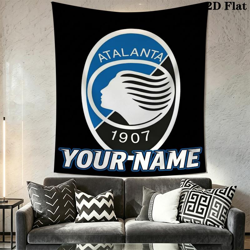 Custom Name Atalanta BC Wall Tapestry Aesthetic Wall Hanging Printed Fabric Blanket Decorative Tapestries for Bedroom Living Room Home Decor