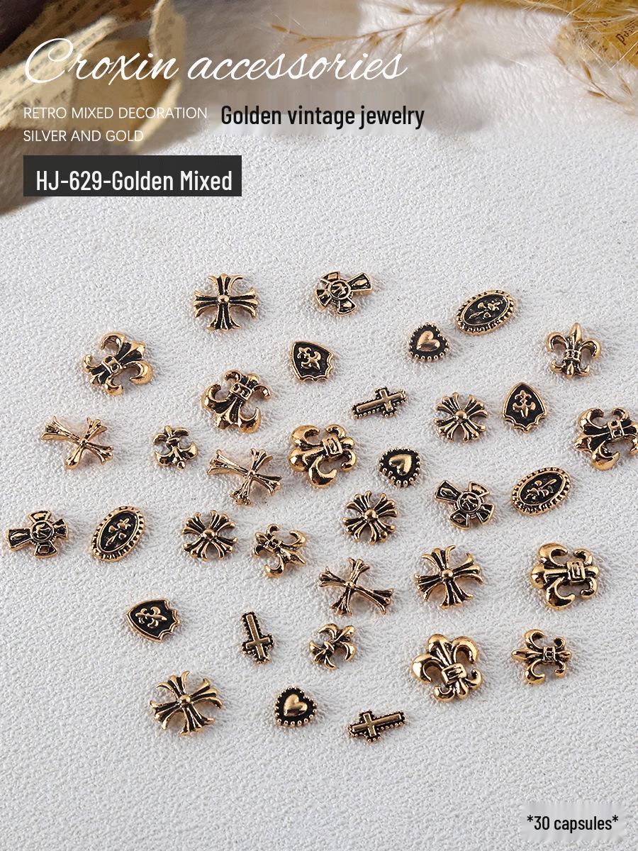 

Ретро Сплав Chrome Hearts Панк Нейл-арт Крест Набор - 30 шт.