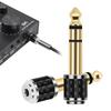 1/2 Pcs 6.35mm Jack To 3.5mm Socket Stereo Plug Male To Female 6.35mm Adapter 6.35 To 3.5 Converter for Headphone Amp Adapter