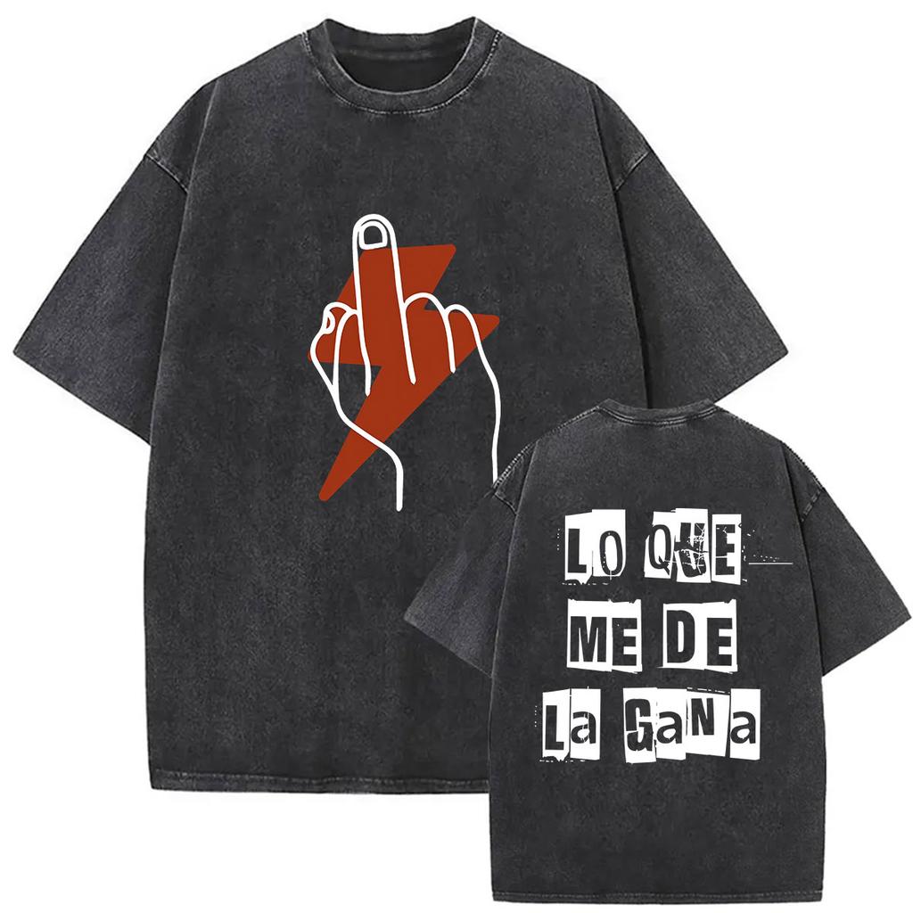 Rapper Dani Martin Lo Que Me De La Gana Tour Vintage Washed T Shirts Men Women Pop Fans Fashion Clothing Oversized Tshirt