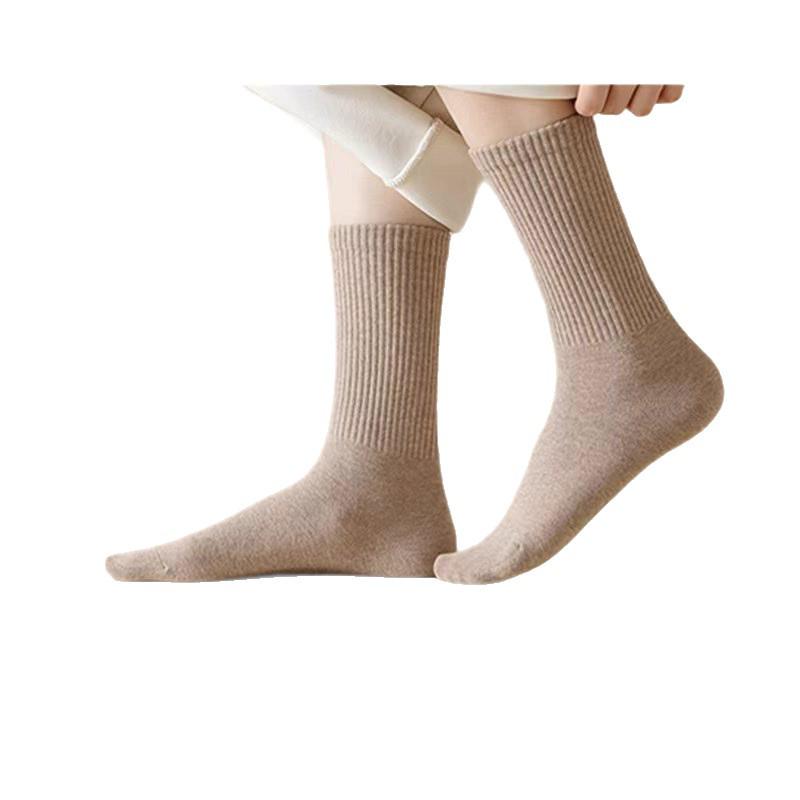 Women's Seamless Cotton Mid-Calf Socks: Antibacterial, Odor-Resistant, Sweat-Absorbent, Breathable, High-Top for Autumn and Winter.