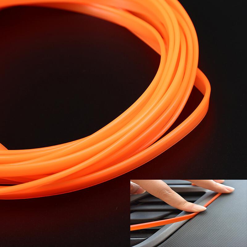16ft Car Interior Door Edge Line Molding Trim Strip Decorate Orange Accessories