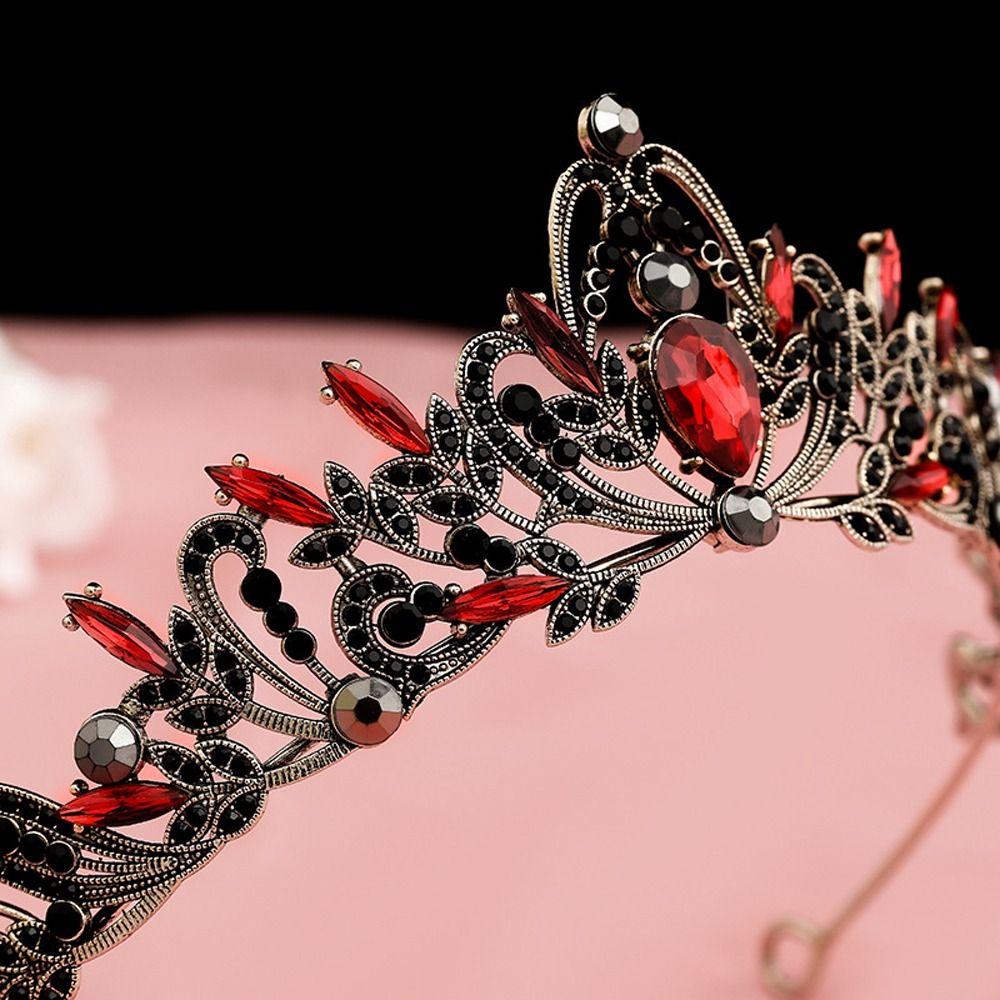 Zinc Zinc Alloy Queen Rhinestone Baroque Women Hair Accessories Tiara Bride Crown Korean Style Headband