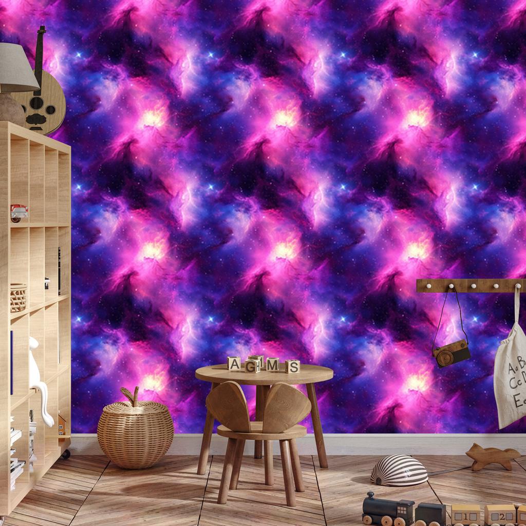 Watercolor Galaxy Wallpaper Violet, Indigo and Lavender 50x1000