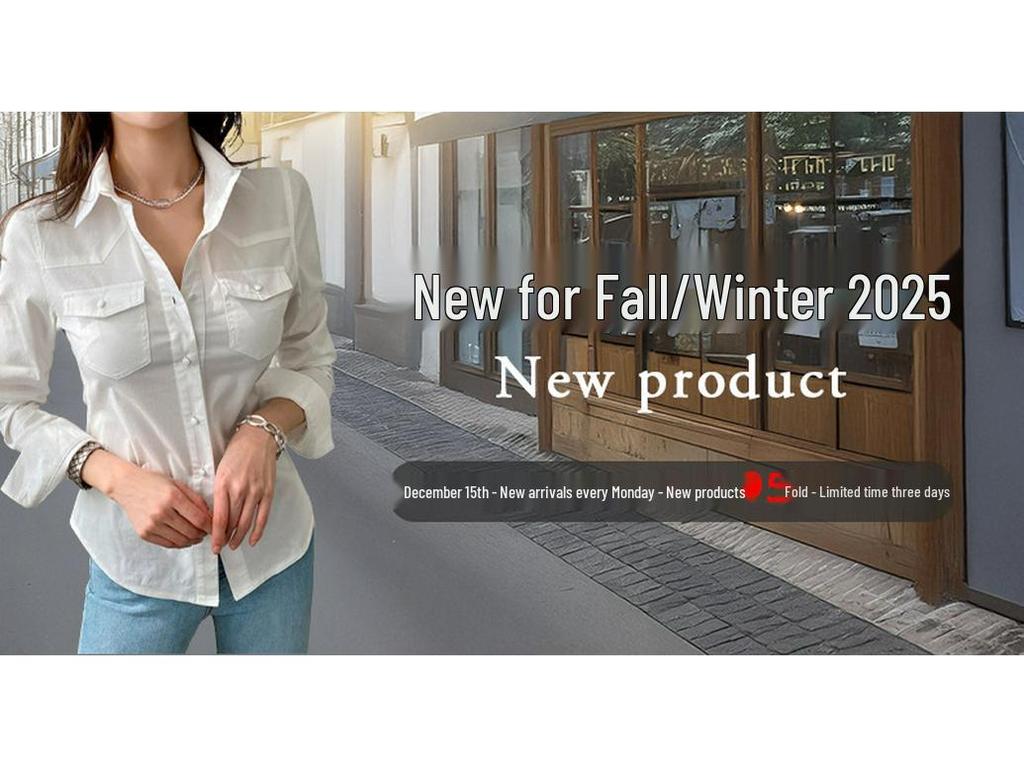 Kai Kuo European-American Style Y2K Waist-Cinching Striped Shirt for Women - New 2025 Autumn/Winter Collection