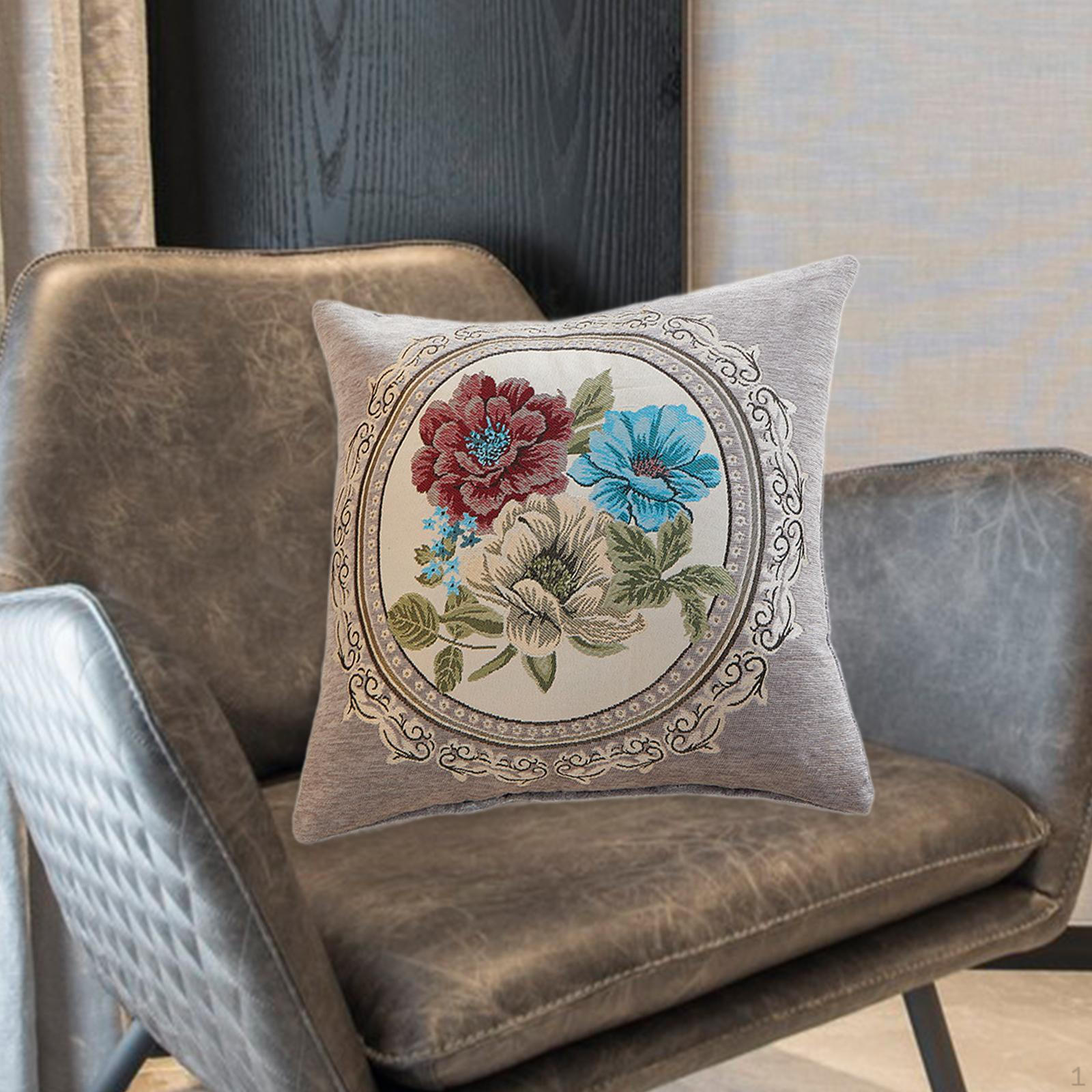 

Чехол на подушку с ботаническим узором для декора гостиной и спальни серый