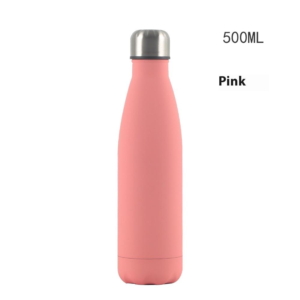 500ml doppelwandiger Edelstahl-Isolierbecher, Cola-Flasche mit großem Fassungsvermögen, Sport-Wasserbecher