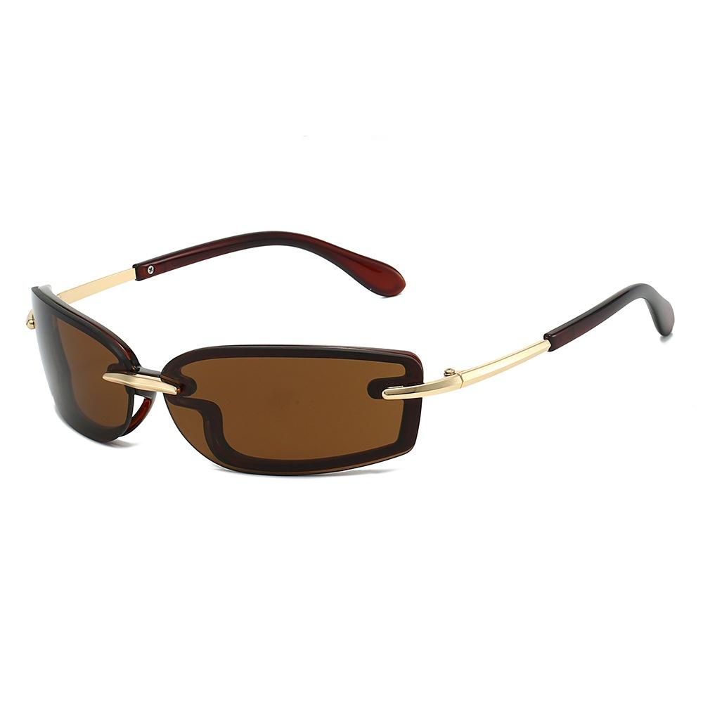 New Luxury Frameless Candy Color Square Women Sunglasses  Retro Punk Anti Ultraviolet Street Shooting Men Sun Glasses Uv400