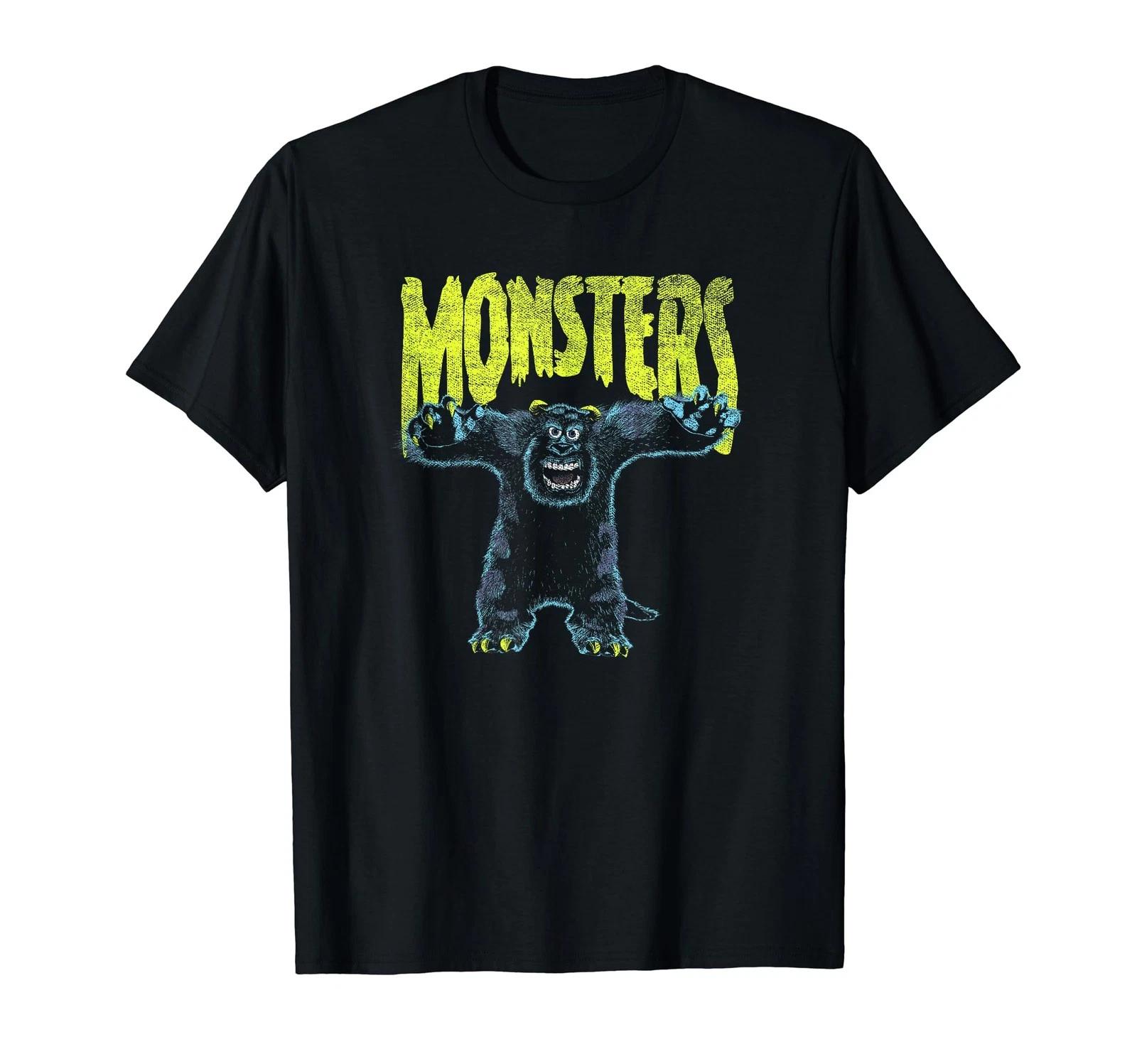 Disney Pixar Monsters Inc. Scary Sulley Monsters Neon Retro T-Shirt S