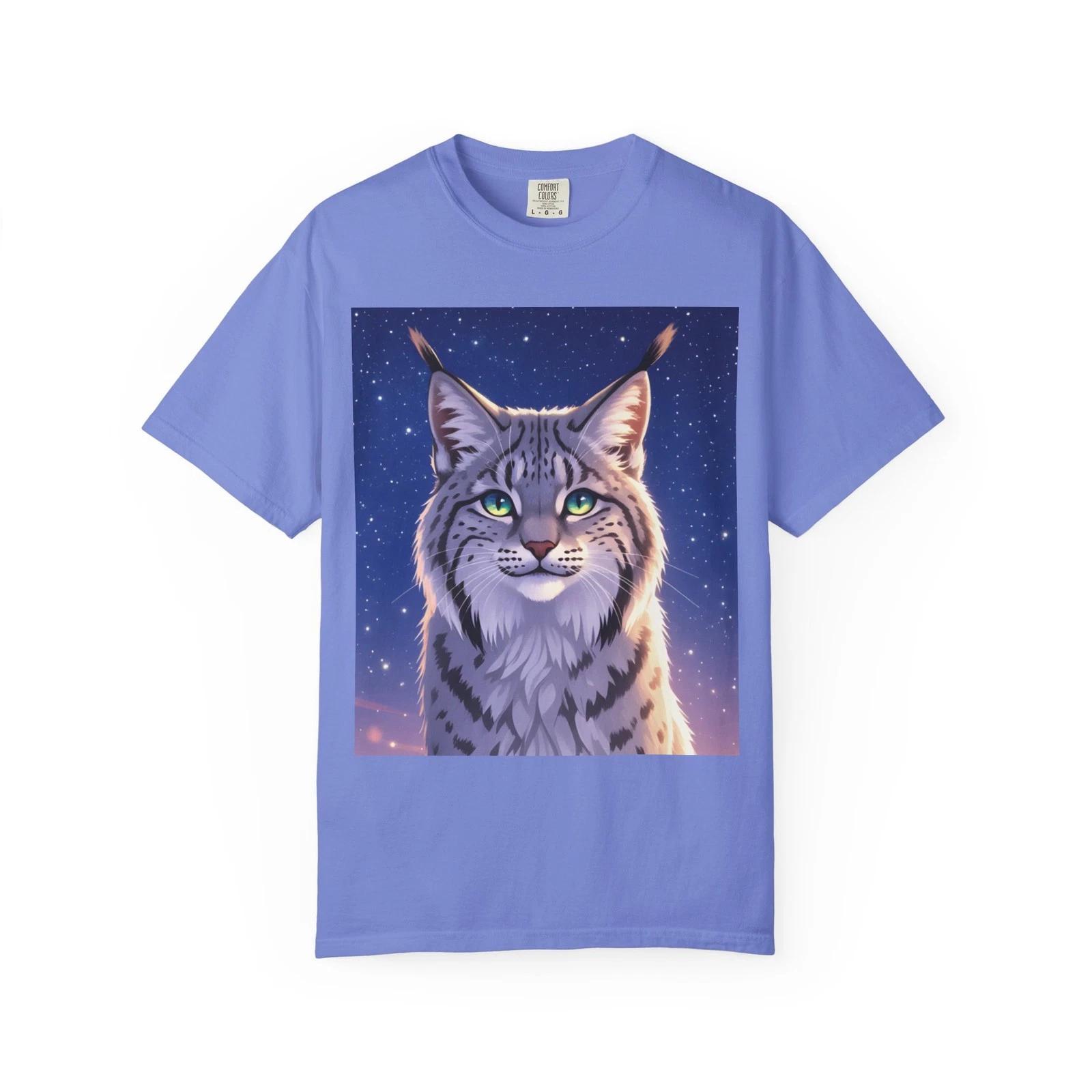 Lynx Graphic T-Shirt, Cat Lover Gift, Animal Art Tee M