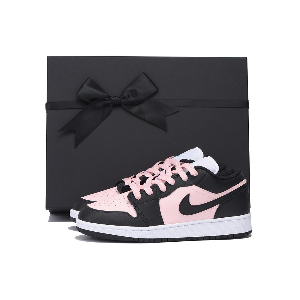 Jordan Air Jordan 1 Dopamine Dressing Cushioning, Wear Resistant Low top Vintage Basketball Shoes Women's Black Pink 553560-131(Team32-SBOX)