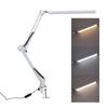 LED Swing Arm Desk Lamp Eye Care Foldable   Three Color Temperatures Clamp Desk Lamp for   White