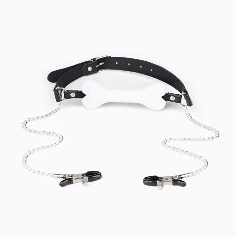 Soft Harness Mouth Silicone Dog Bone Ball Gag Open Mouth Gag Bdsm Bondage Slave Gag Sex Products Sm  Sex Toys for Women