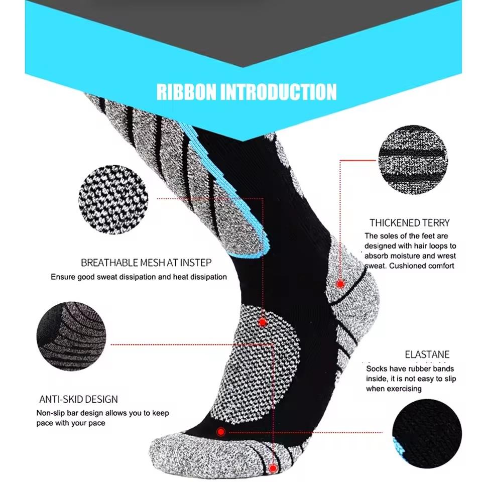 1Pair Ski Socks Wool Thermal Knee High Winter Snowboard Sport Socks Men Women, Hunting