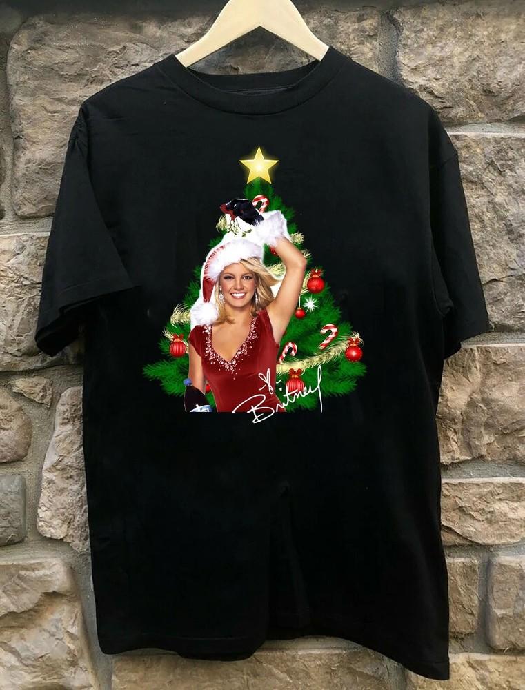 Футболка с рождественской елкой Бритни Спирс, унисекс, для концерта, S-5XL, LO444, футболка унисекс S