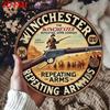 Vintage Winchester Metal Tin Sign 8x8 Inch Cowboy Western Wall Art Decor for Home Bar Cafe