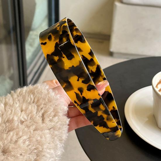 Dámský Vlasový Obruč Rozšířený Design Protiskluzové Zuby Čelenka Acetátová Deska Vysoká Pevnost