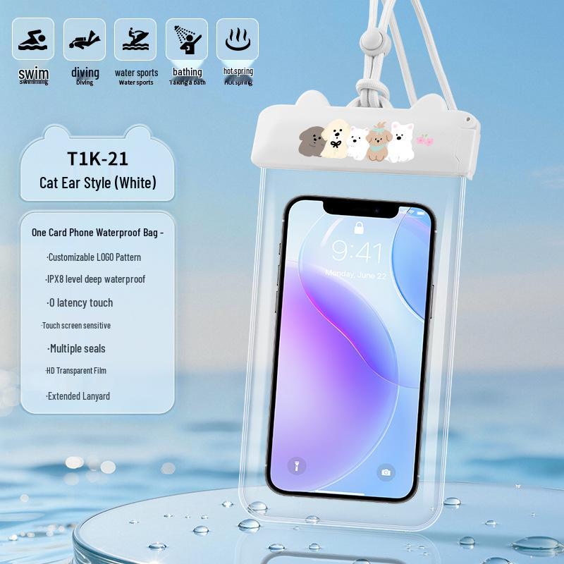 X8 Cartoon TPU Waterproof Floating Phone Case - Touchscreen Compatible for Swimming & Rafting