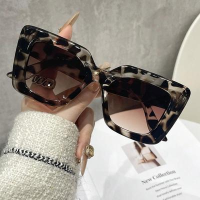 Gafas de Sol de Lujo para Mujer Ojo de Gato de Moda Retro Marca Diseñador Hombre Tendencia Leopardo Marco Grande Gafas de Sol Sombras Gafas UV400