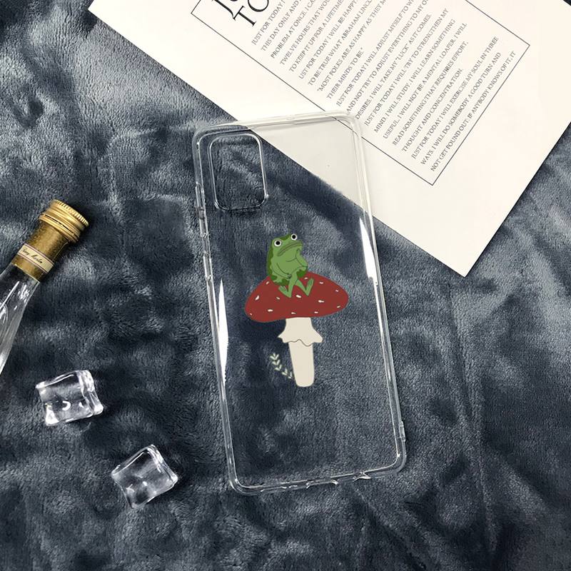 Grzyb żaba kreskówka słodki Etui na telefon Przezroczyste miękkie Dla iphone 12 11 13 7 8 6 s plus x xs xr pro max mini