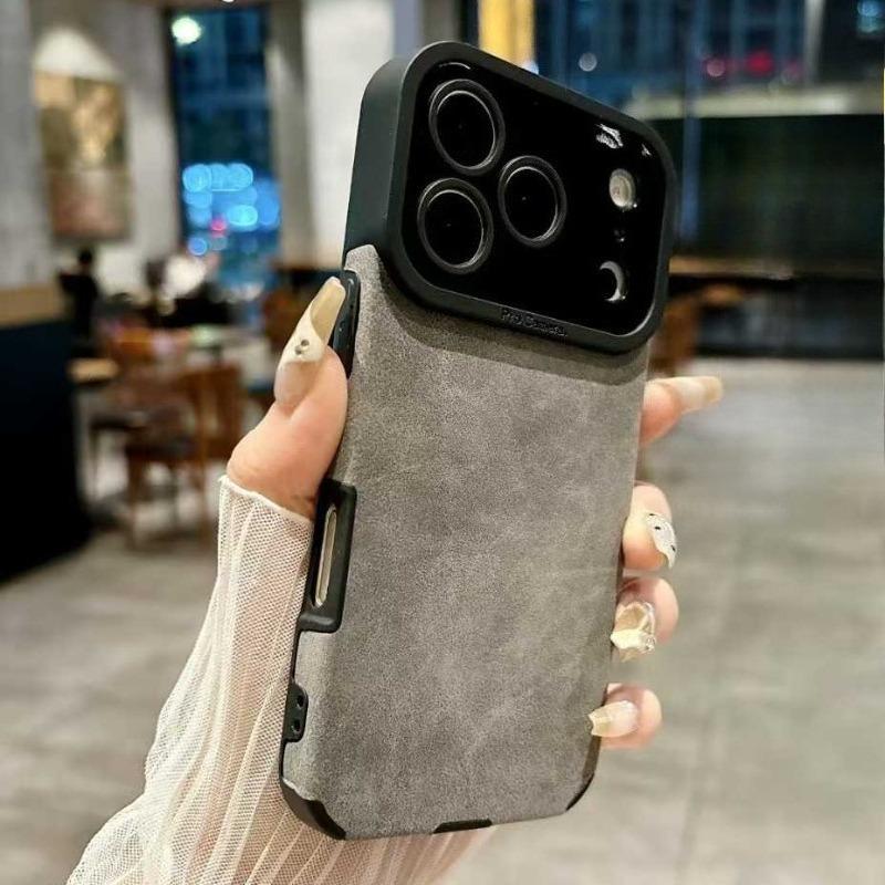 Luxury Matte Leather Silicone Case For iPhone 17 Air 16 15 14 Plus 13 12 11 Pro Max 7 8 XR X XS Lens Protection Shockproof Cover